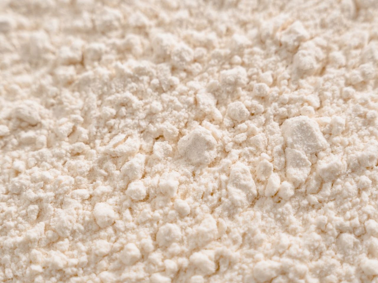 Close-up of a fine off-white powder