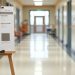 Flooring mockup sample board with material swatches for schools and healthcare facility checklist
