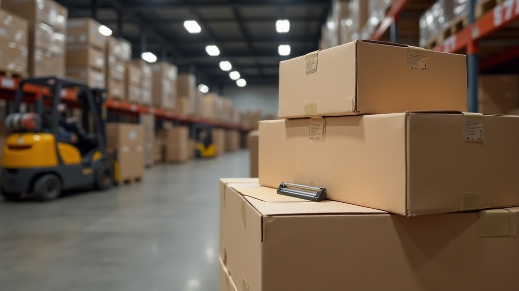 HDF core laminate flooring boxes stacked in a warehouse illustrating supply and lead time watch