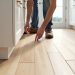 Installing click-lock LVP flooring around a kitchen island with proper expansion gap