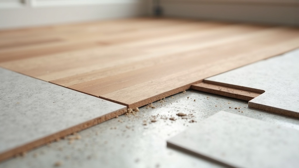 Click-lock LVP flooring plank bridging a slab crack during installation
