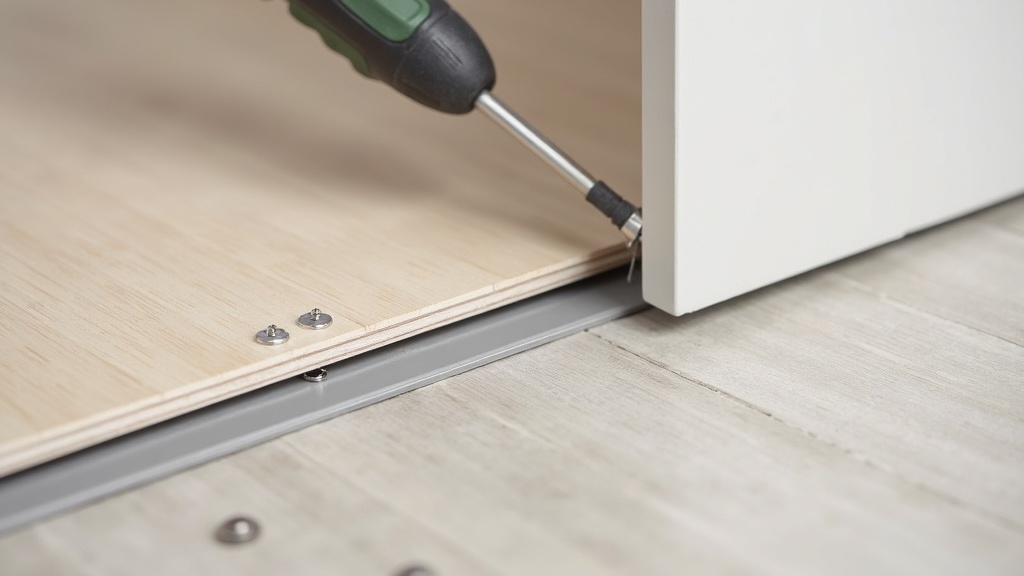 LVP transition strip installation showing proper gap sizing for a floating floor