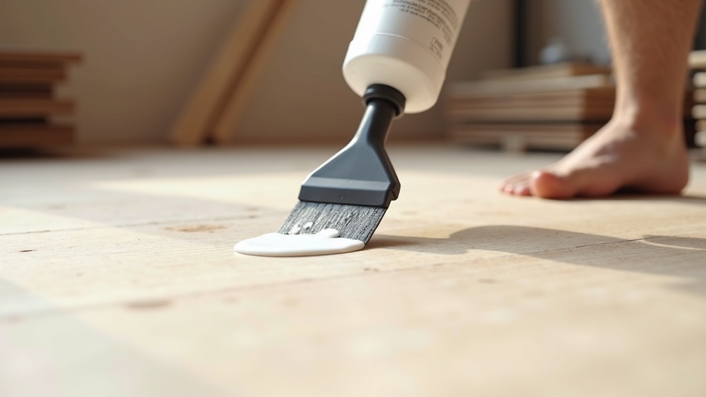 Silane adhesive application for wood and glue-down LVP flooring installation