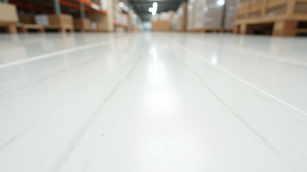 Stack of bright white vinyl flooring planks highlighting titanium dioxide pigment